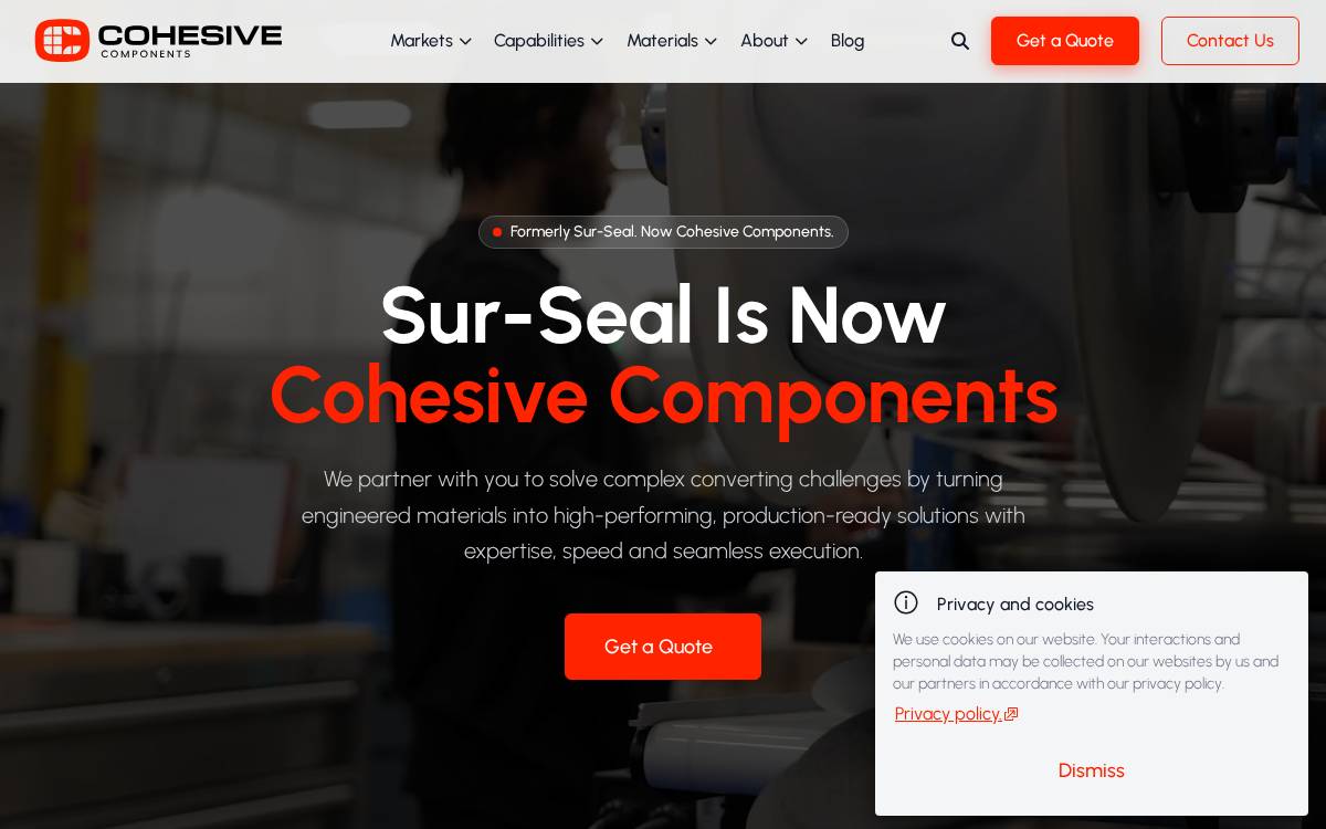 Sur-Seal website preview