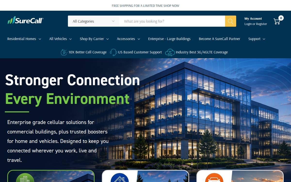SureCall website preview