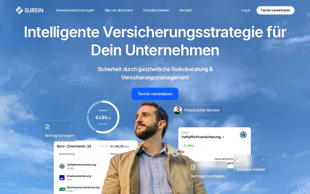 SureIn website preview