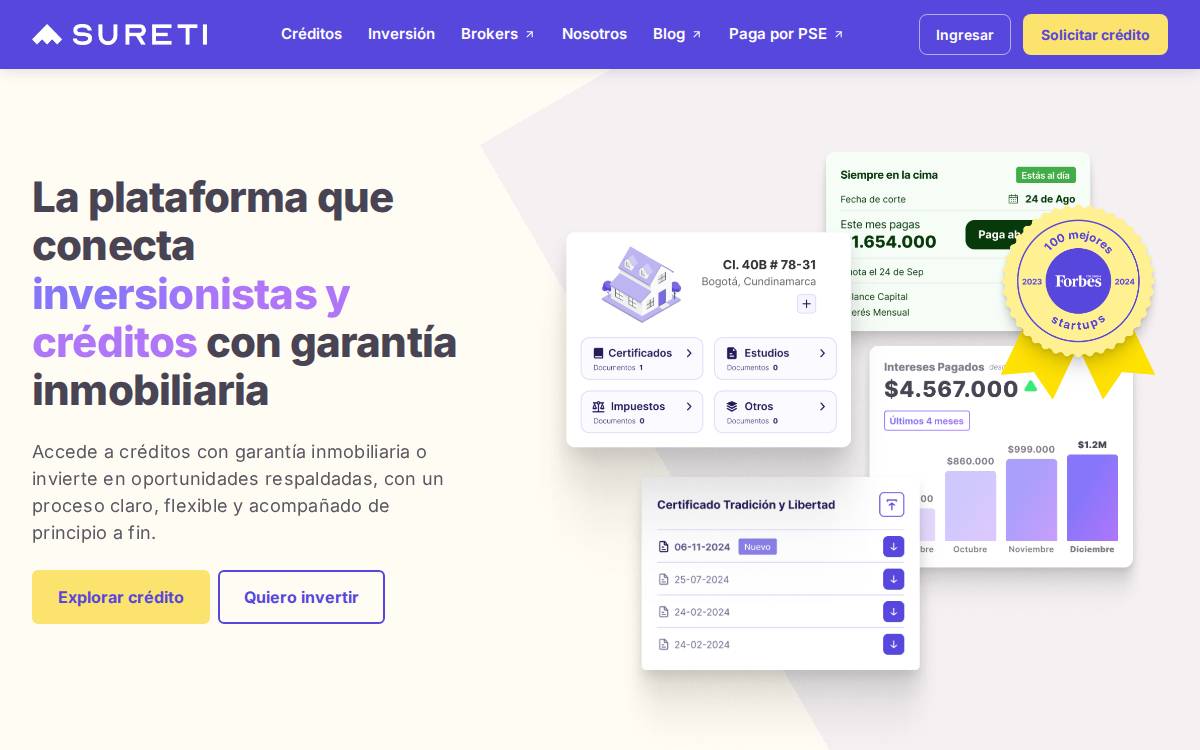 Sureti website preview