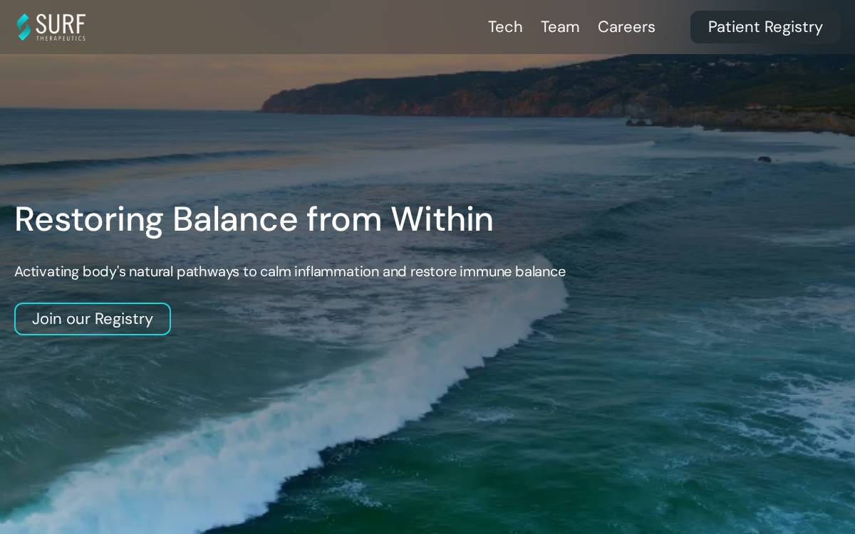 Surf Therapeutics website preview