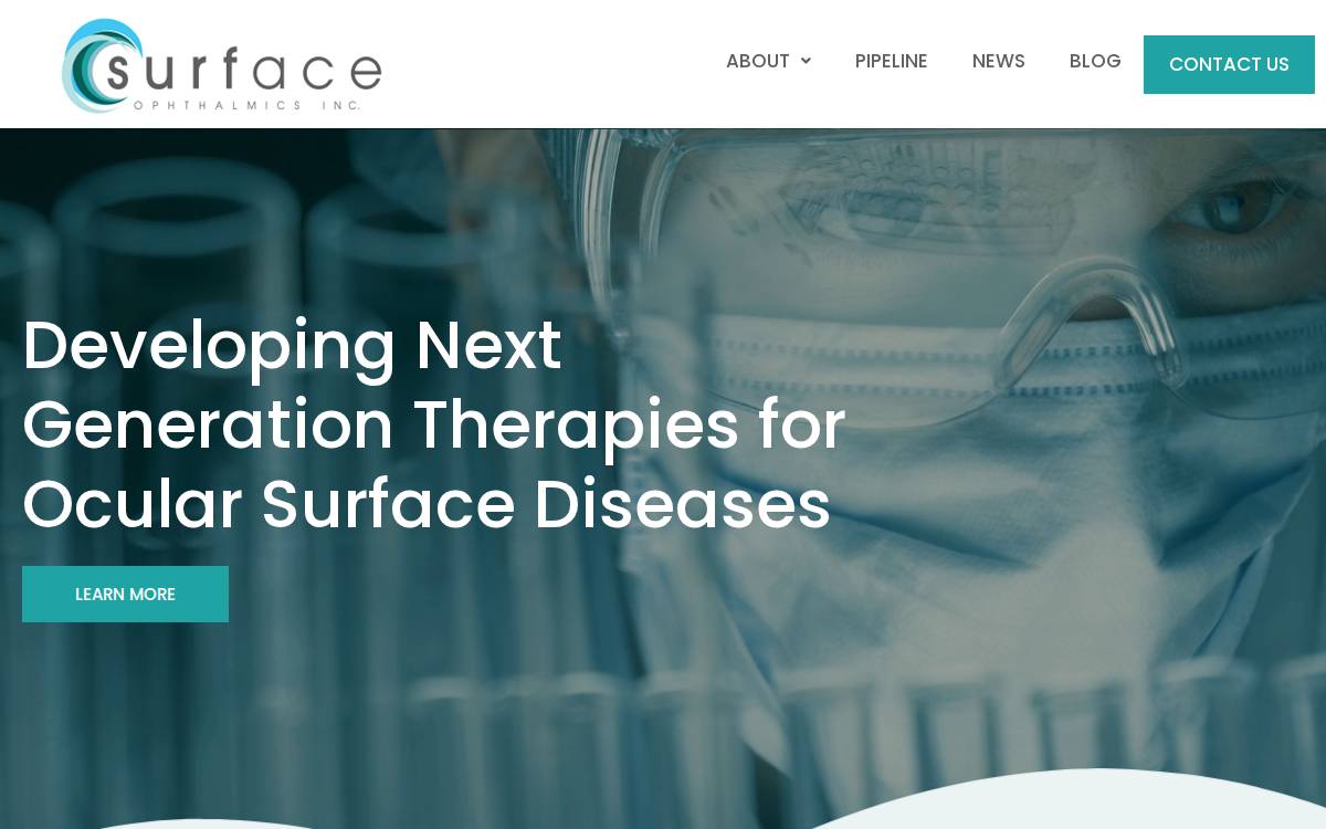 Surface Ophthalmics website preview