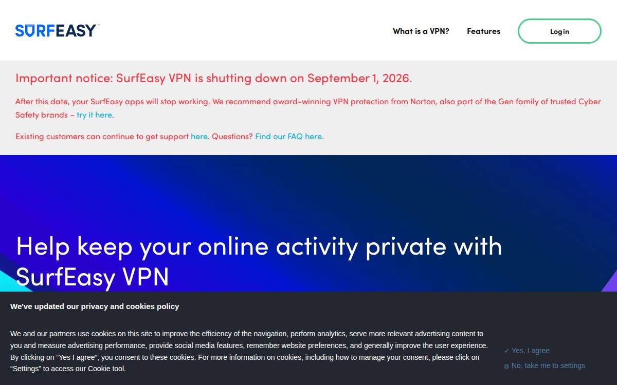SurfEasy website preview