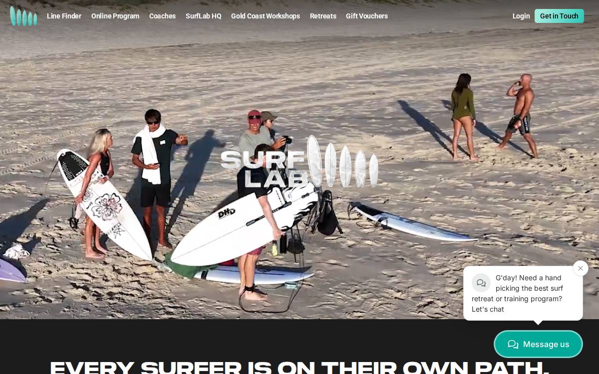 SurfLab website preview