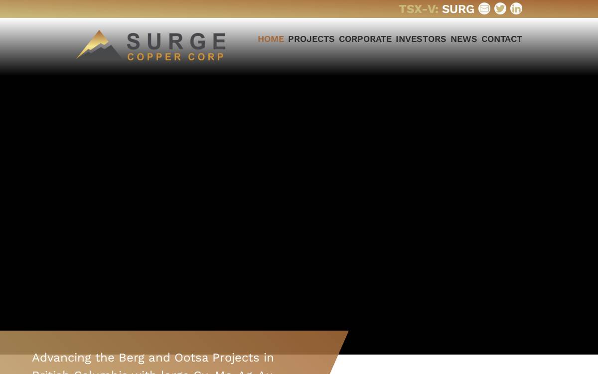Surge Copper Corp website preview