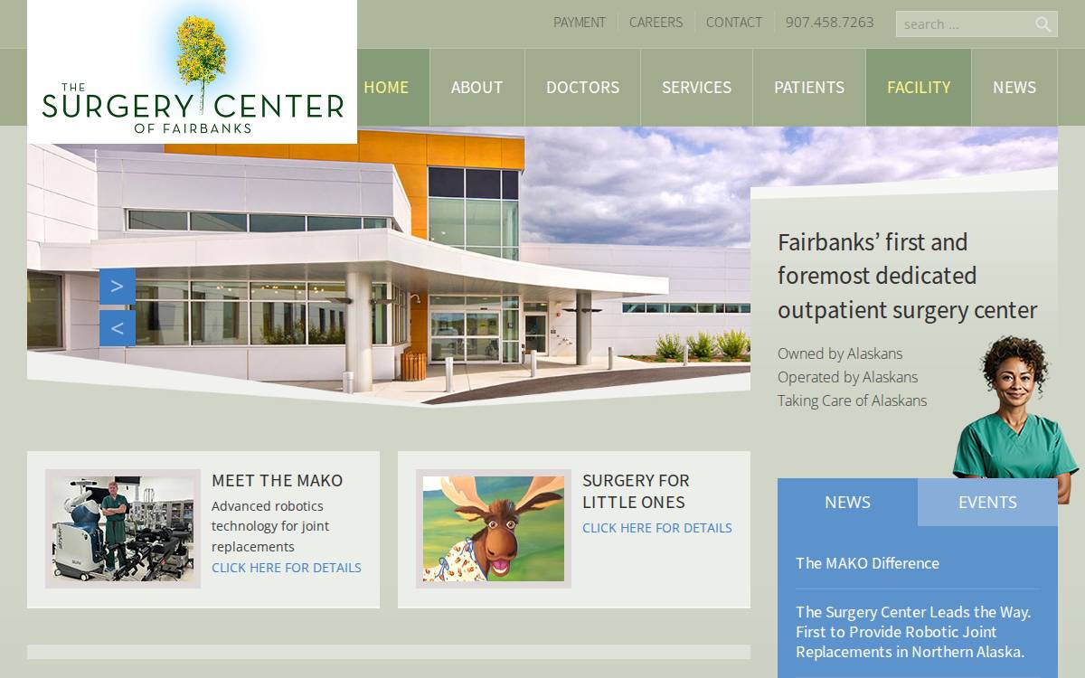 Surgery Center of Fairbanks website preview