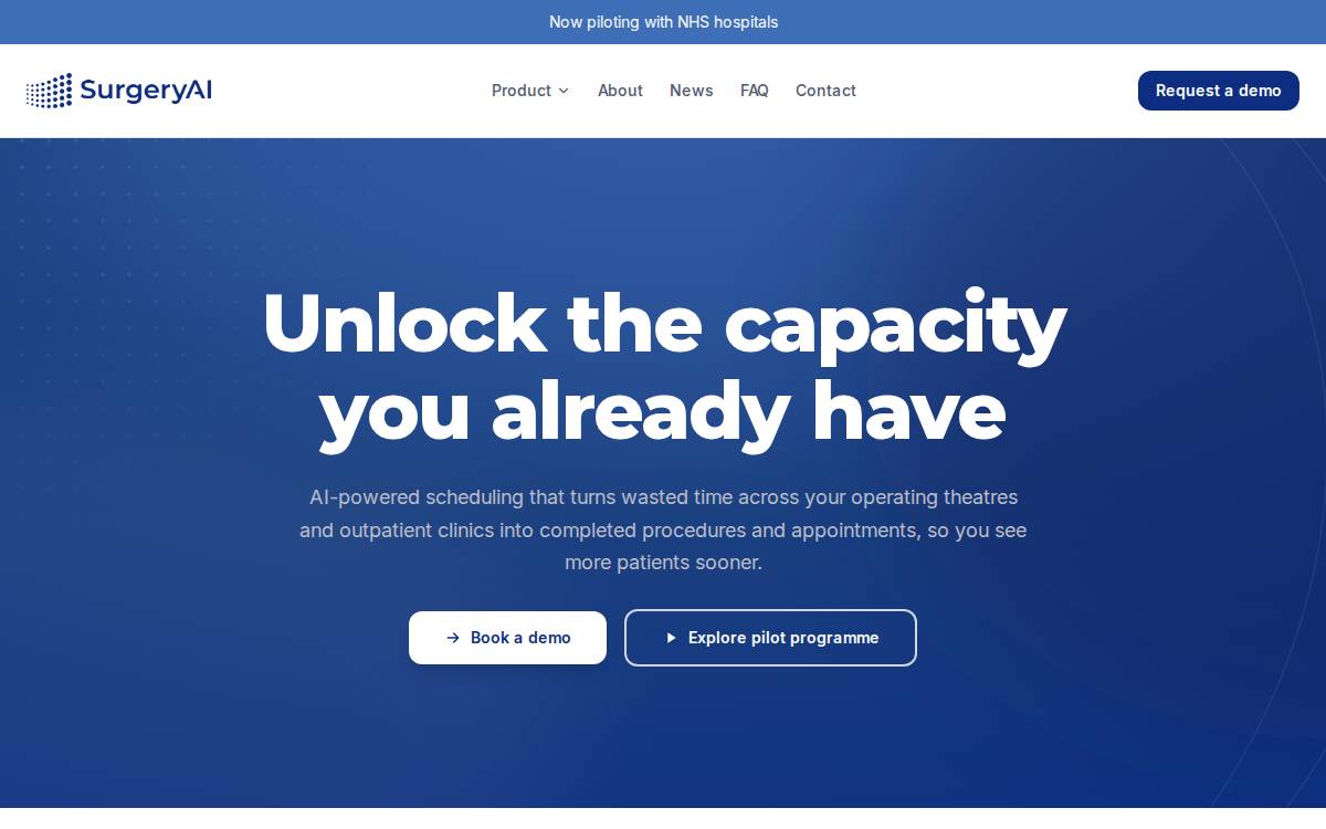 Surgery AI website preview