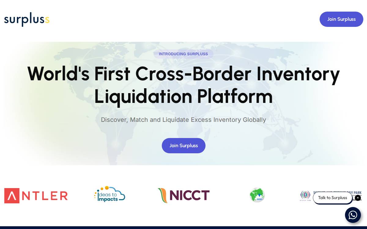 Surpluss website preview