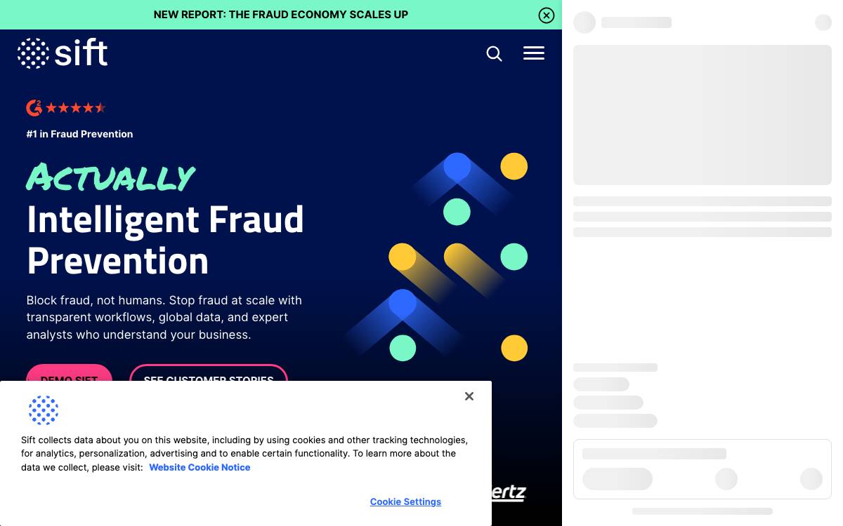 Sift website preview