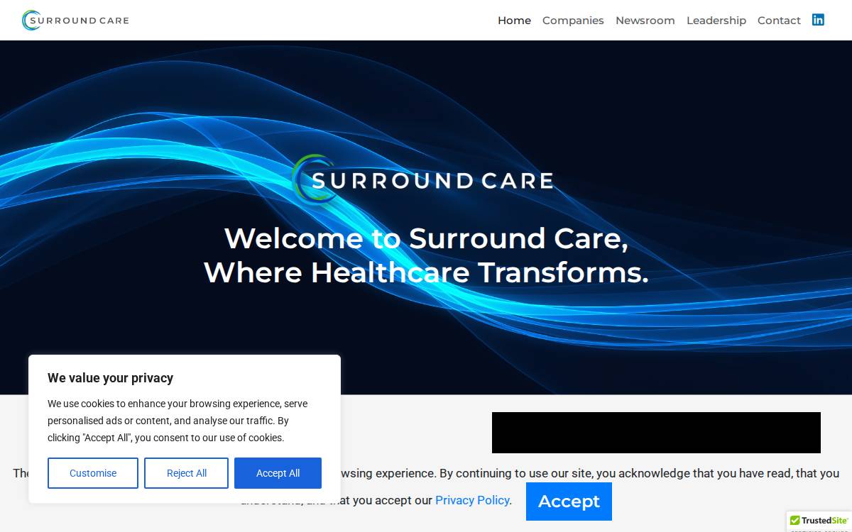 Surround Care website preview