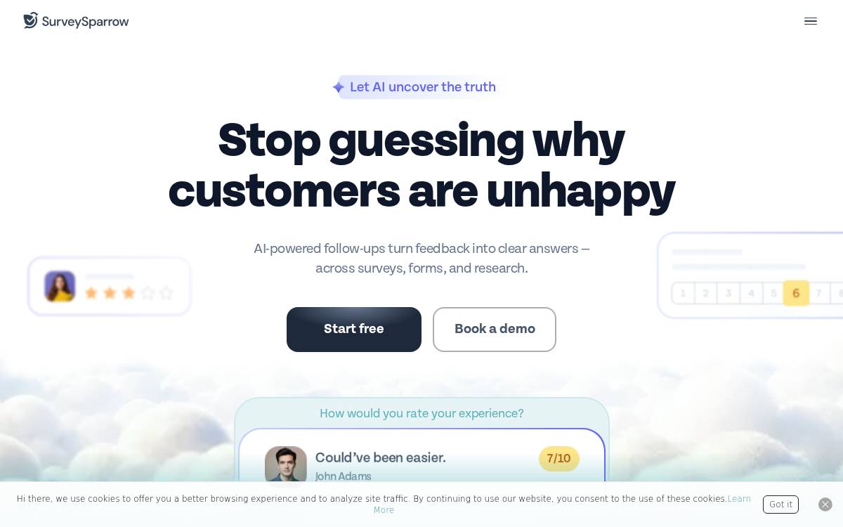 SurveySparrow website preview