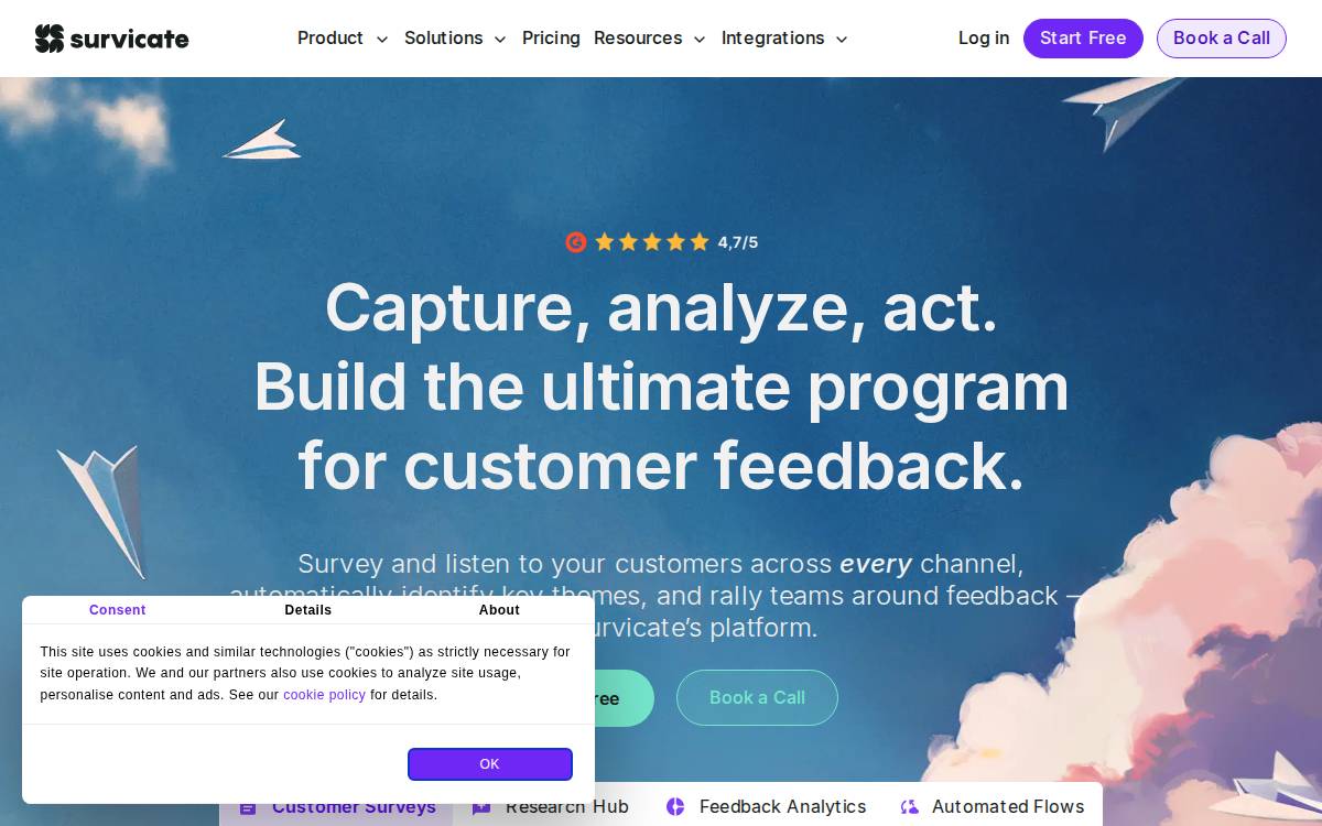 SURVICATE website preview
