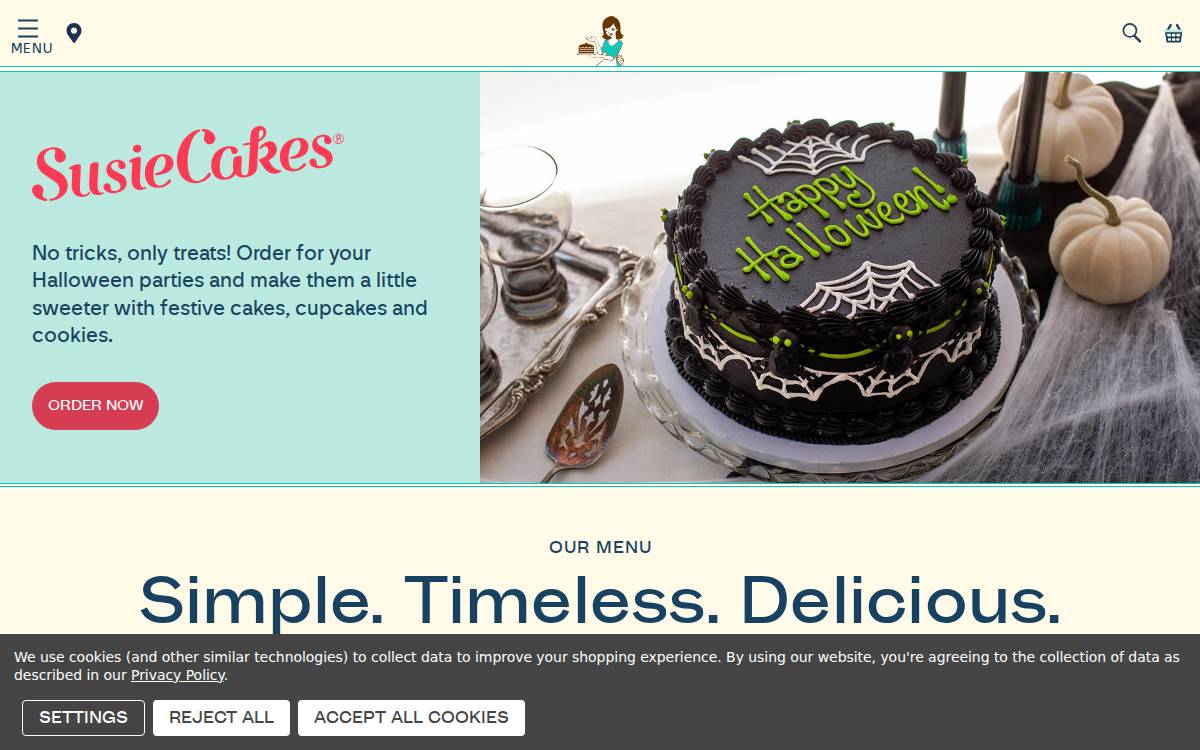 Susiecakes website preview