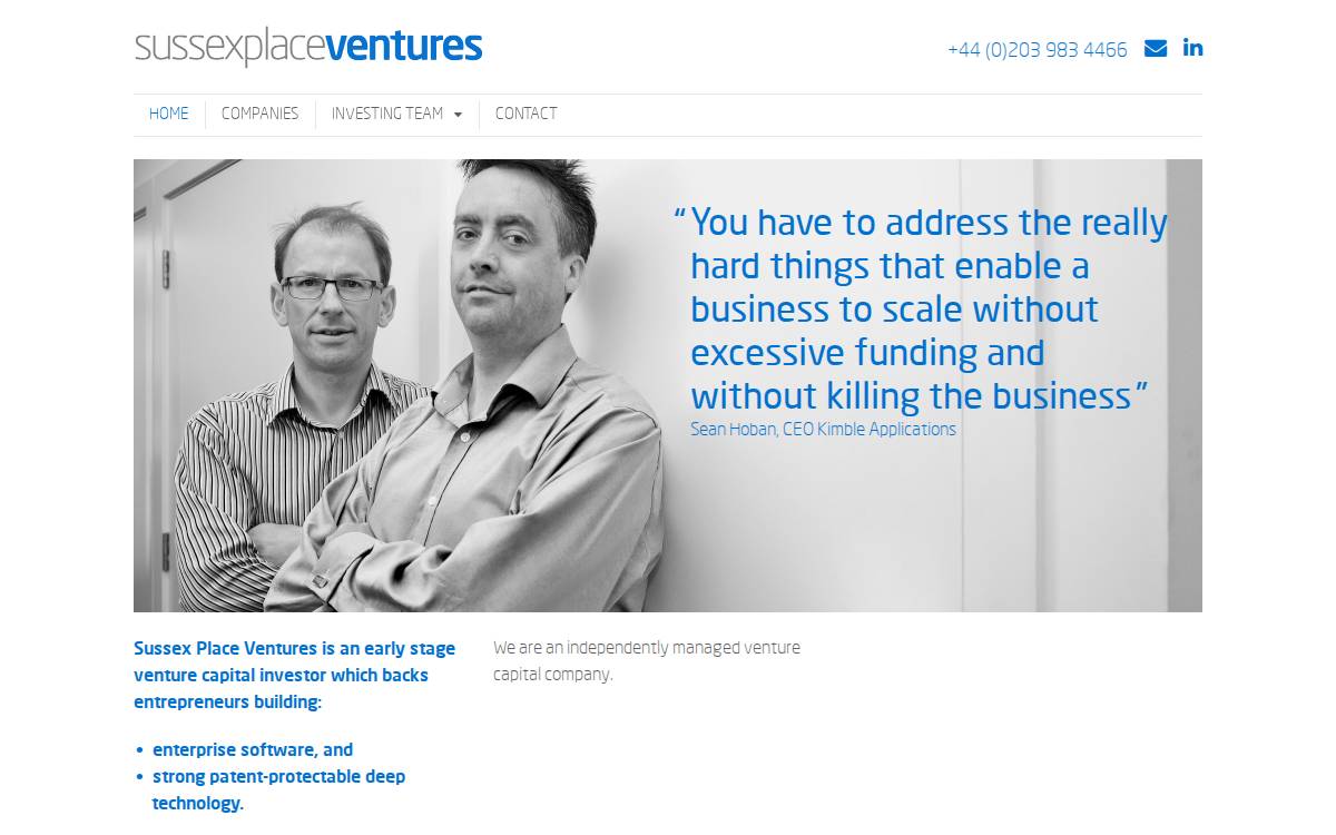 Sussex Place Ventures website preview