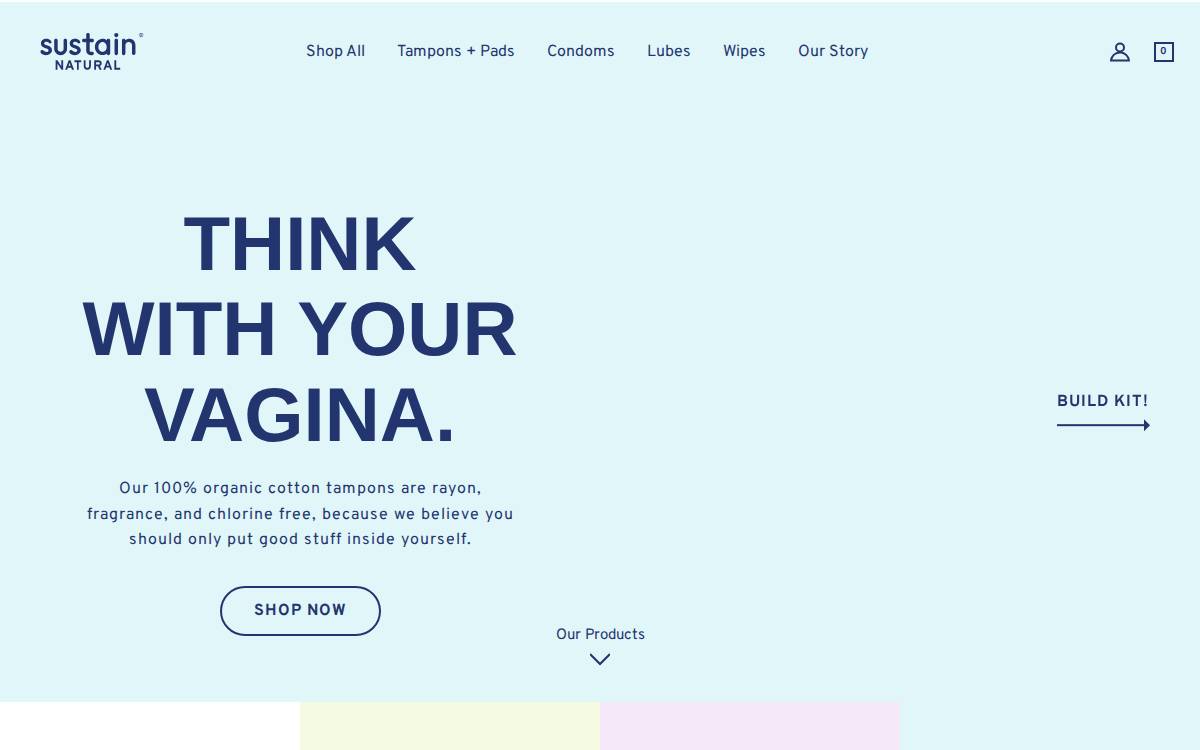Sustain Natural website preview