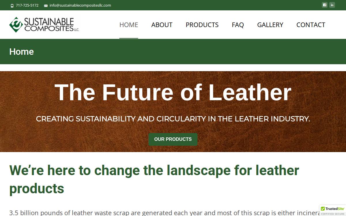 Sustainable Composites website preview