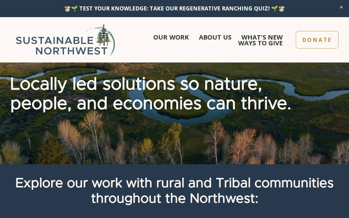 Sustainable Northwest website preview