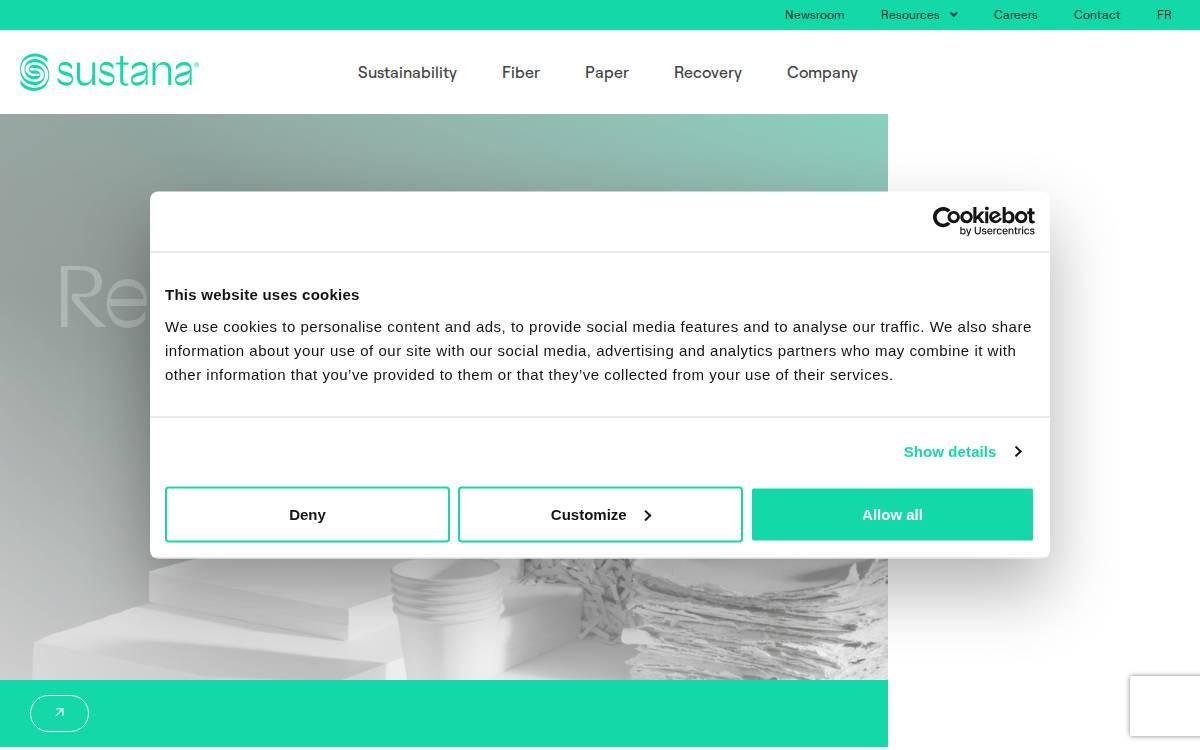 Sustana website preview