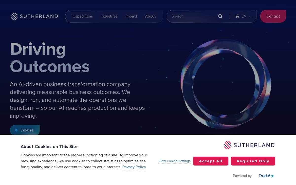 Sutherland Global Services, Inc. website preview