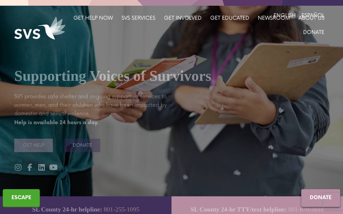 Svsutah website preview