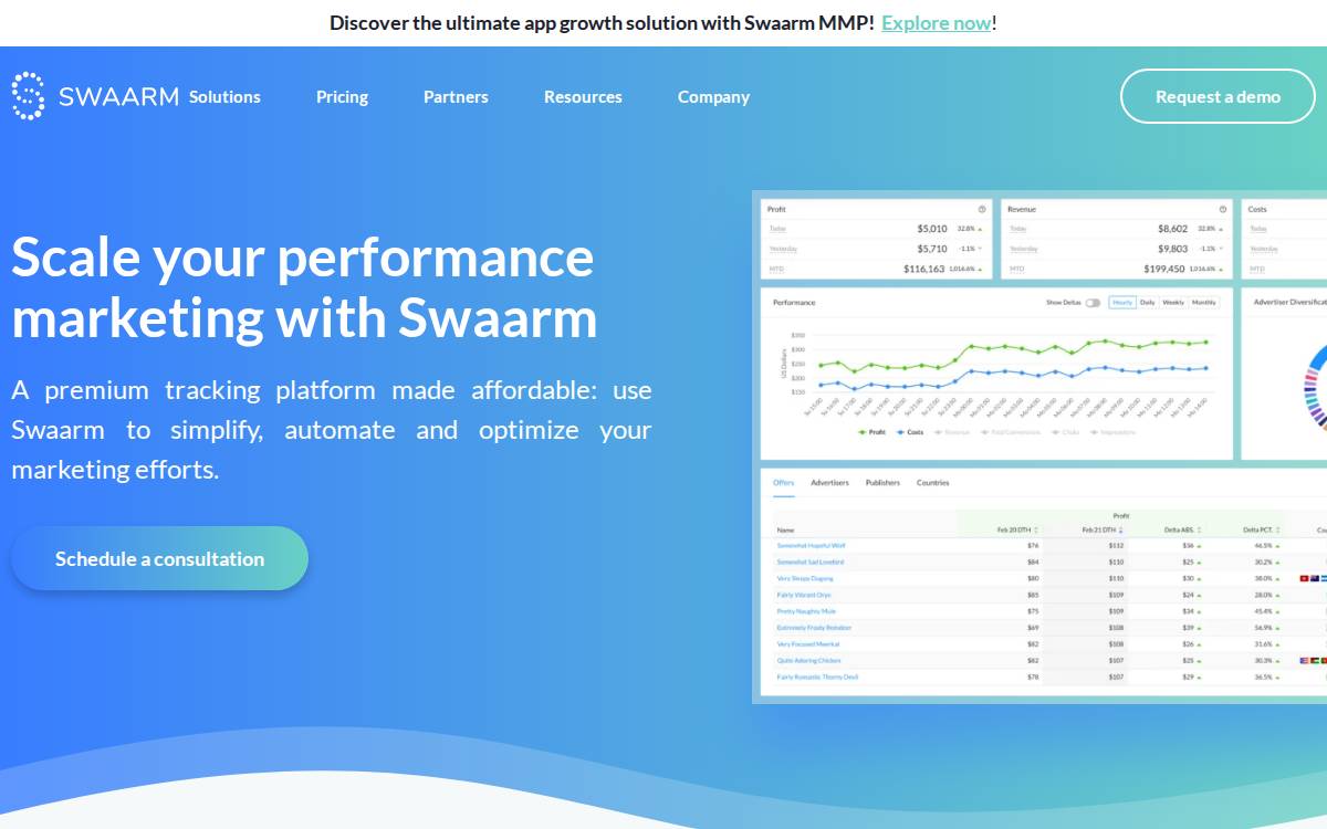 Swaarm website preview