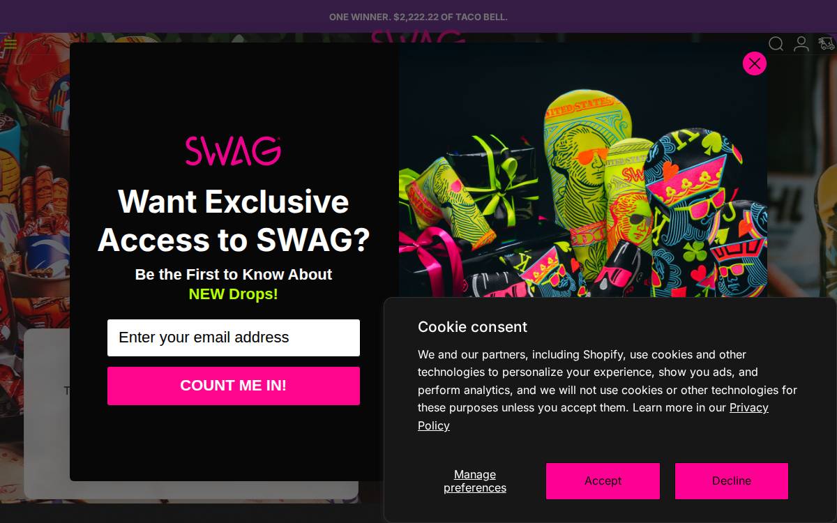 Swag Golf website preview