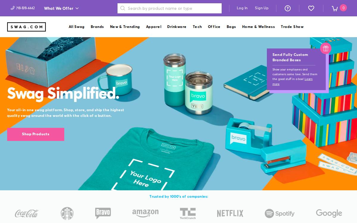 Swag.com website preview
