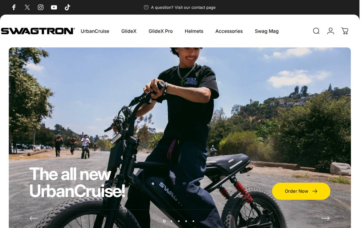 Swagtron website preview