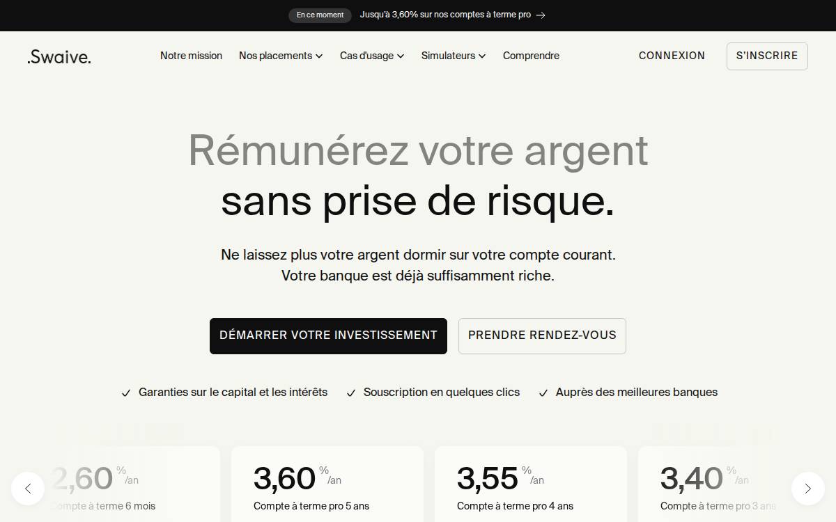 Swaive website preview