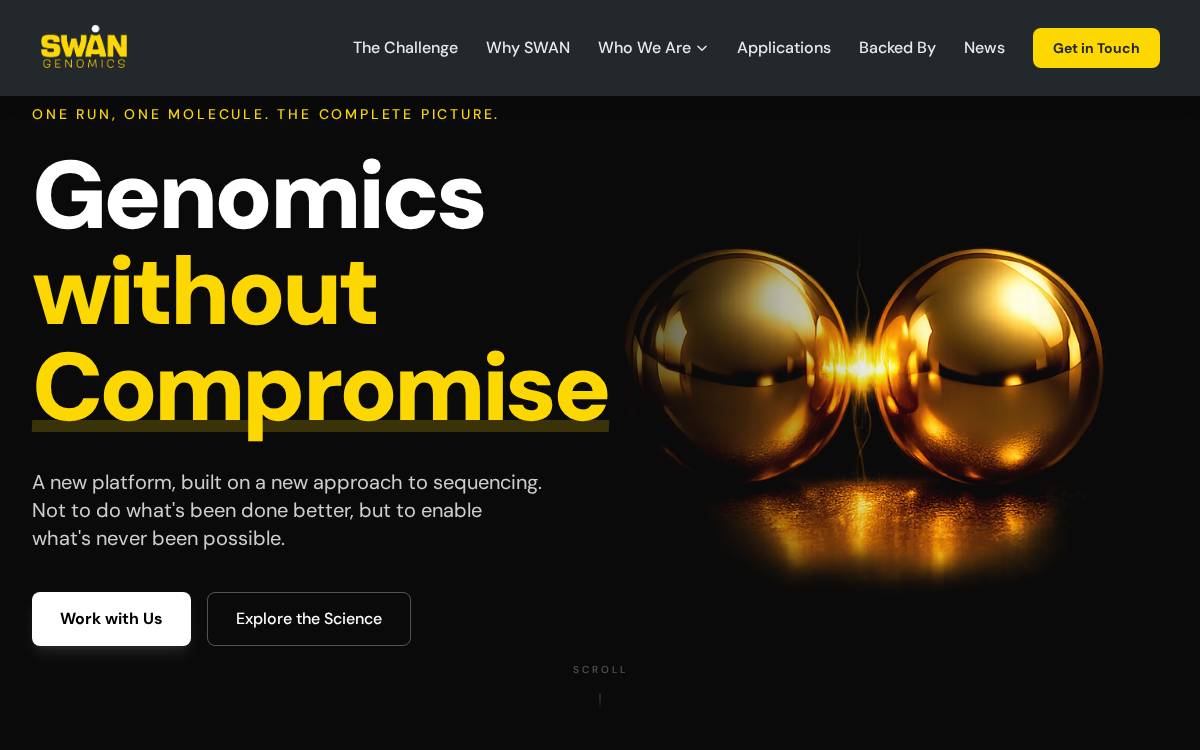 Swan Genomics website preview