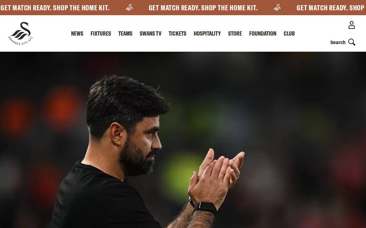 Swansea City website preview