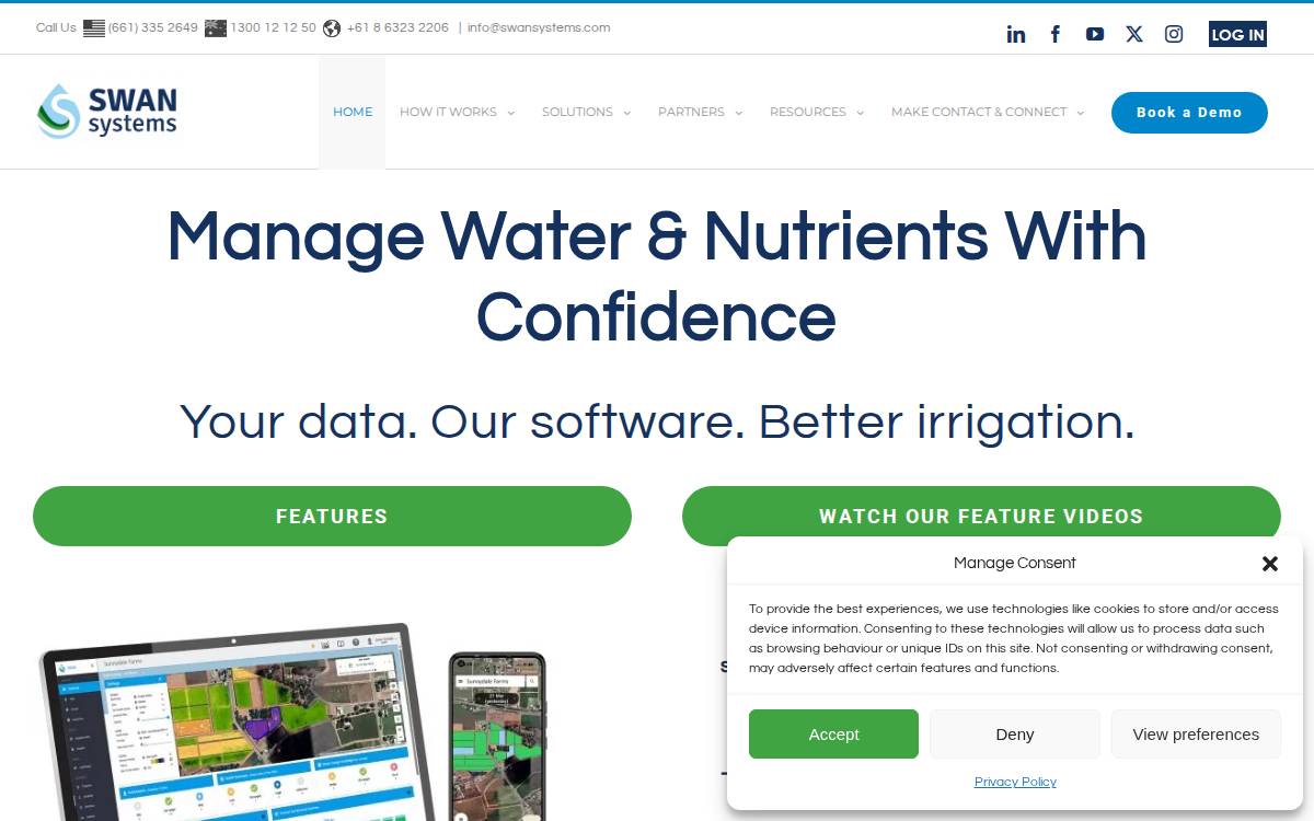 Swan Systems website preview