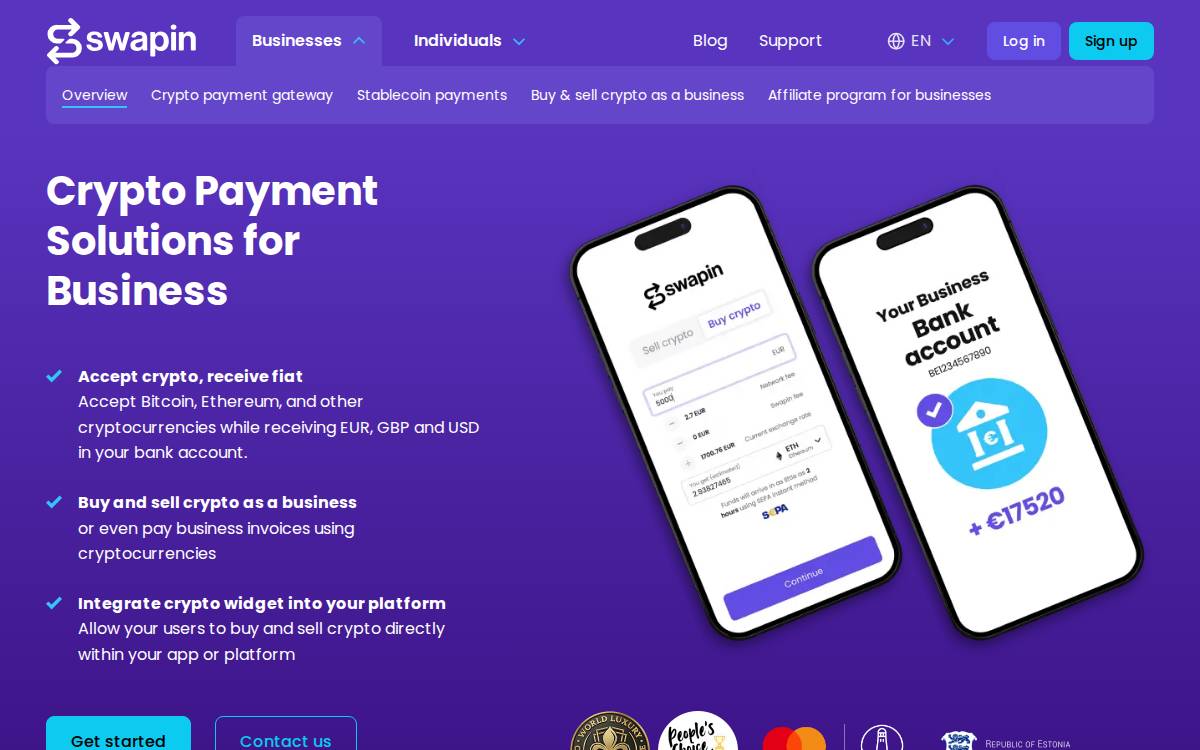 Swapin website preview