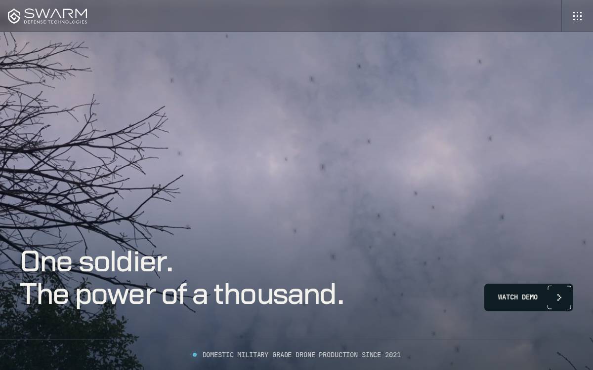 Swarm Defense Technologies website preview
