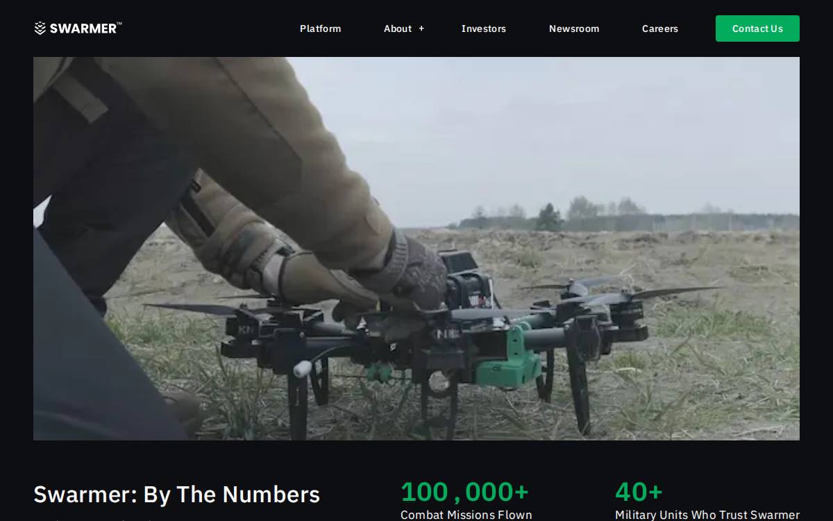 Swarmer website preview
