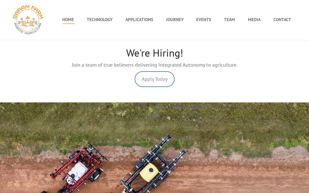 SwarmFarm Robotics website preview