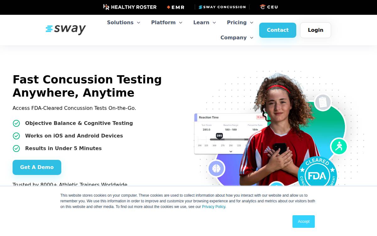 Sway Medical website preview