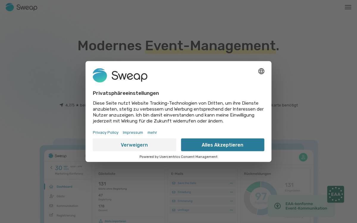 Sweap website preview