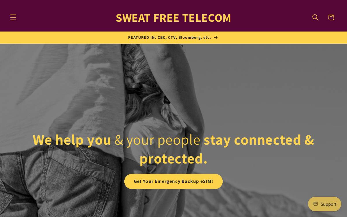 Sweat Free Telecom Website website preview
