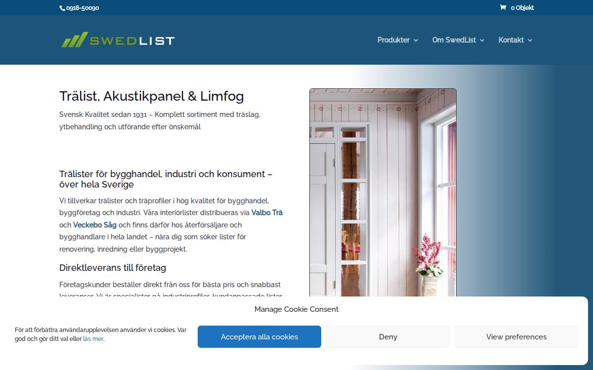 Swedlist website preview