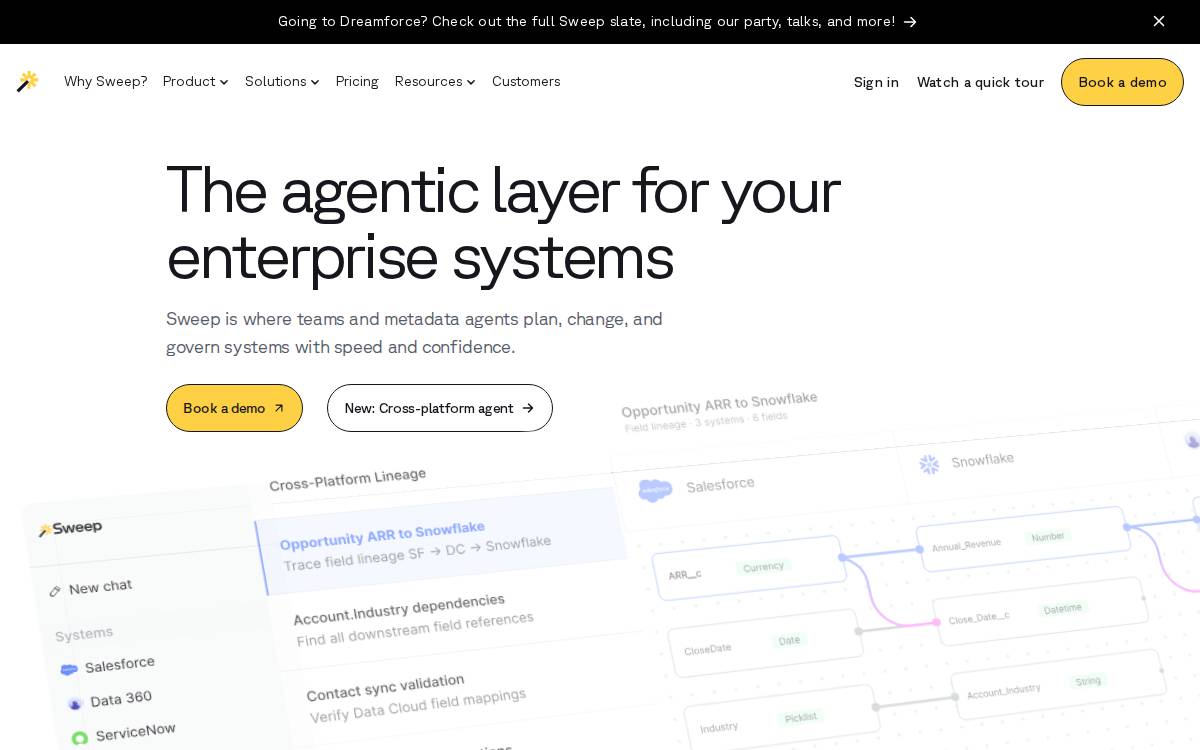 Sweep website preview