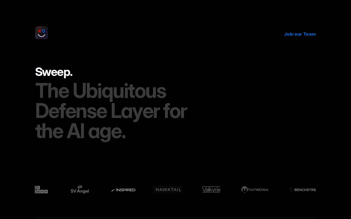 Sweep Digital threat detection website preview
