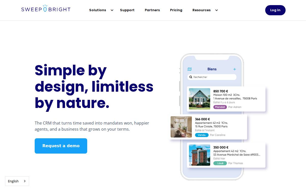 Sweepbright website preview