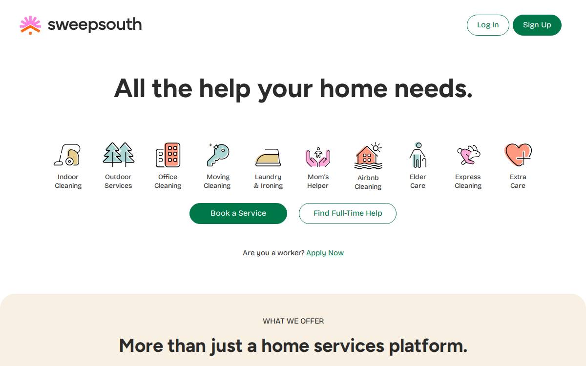 SweepSouth website preview