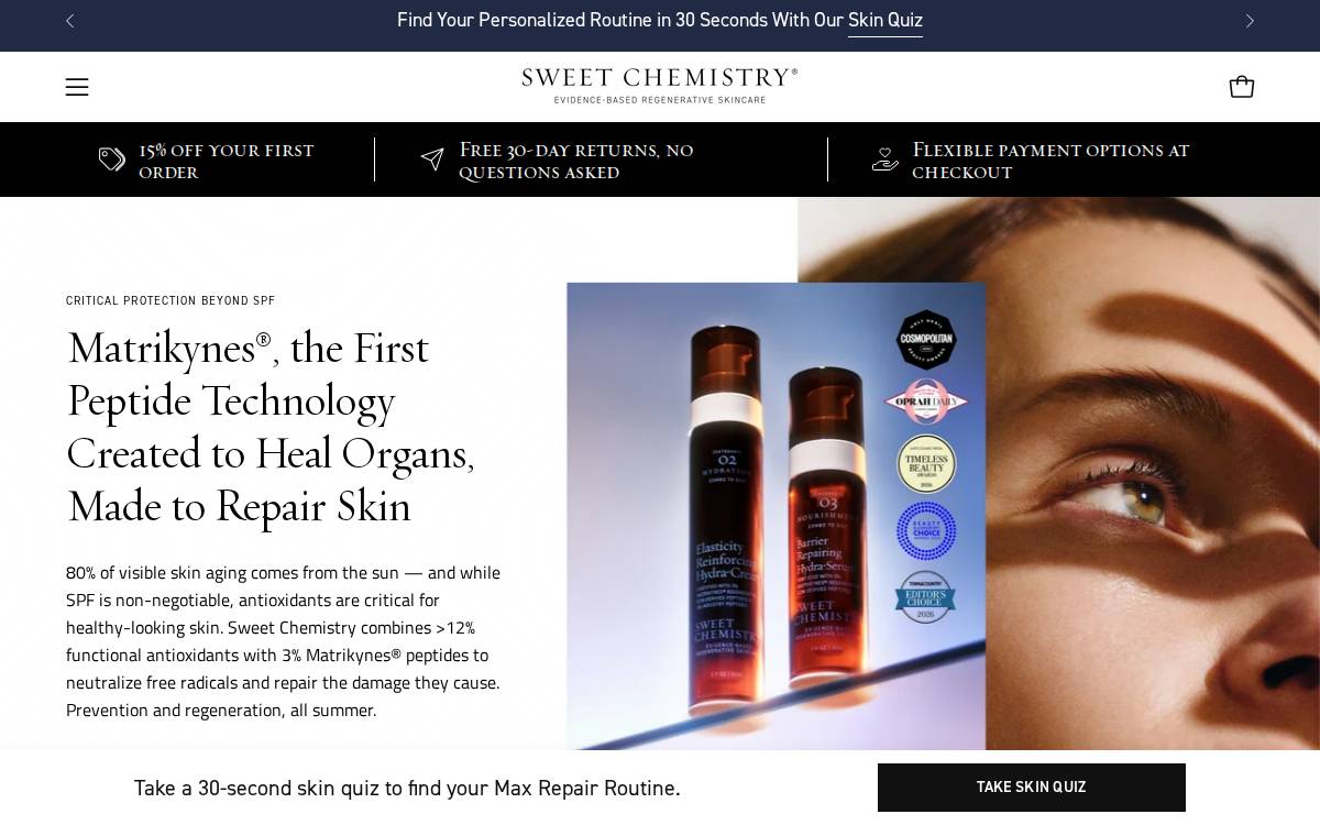 Sweet Chemistry website preview