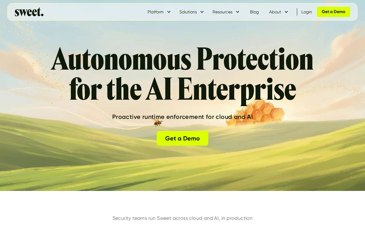 Sweet Security website preview