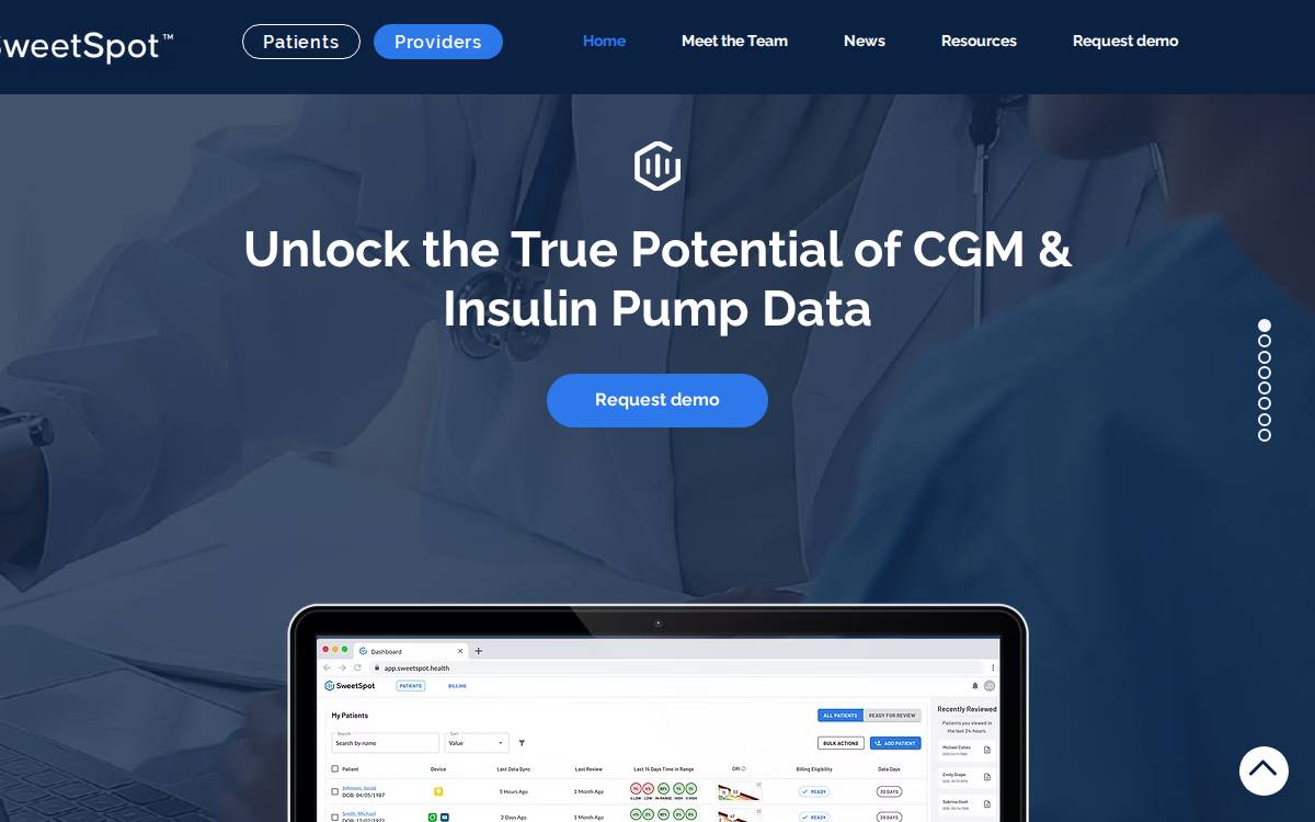 SweetSpot website preview