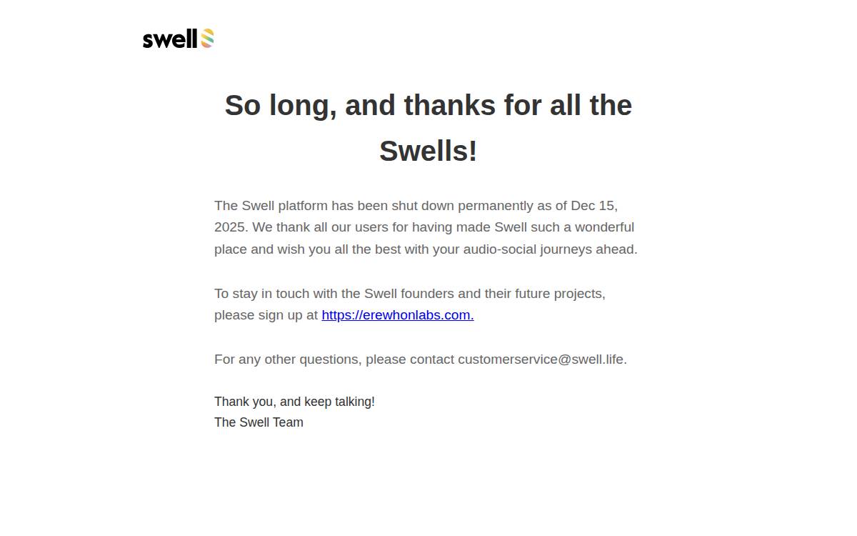 Swell website preview