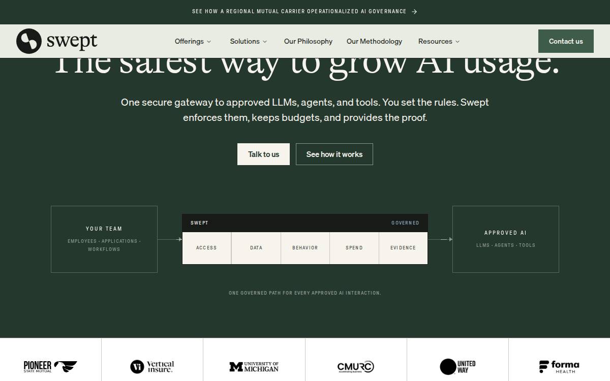 Swept website preview