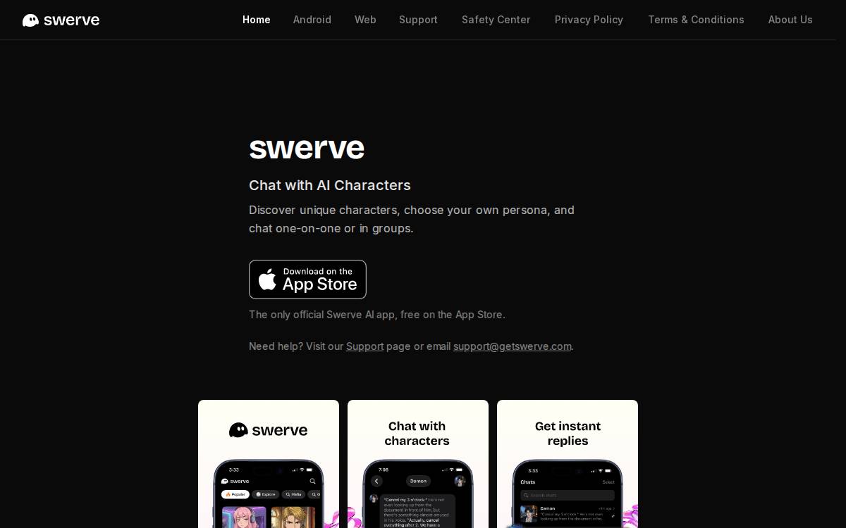 Swerve website preview